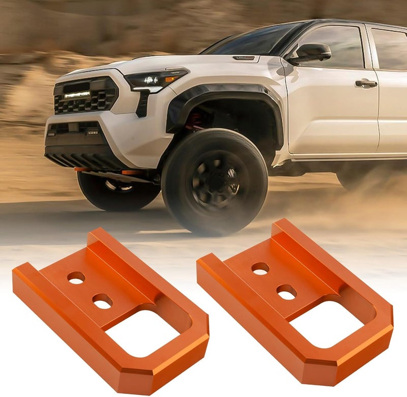 TECHPICCO Tow Hooks for Tacoma 2024-2026/4Runner 2025-2026/Land Cruiser 250 2024-2025, Car Tow Hooks Compatible with Toyota Tacoma/4Runner/Land Cruiser 250 Accessories (Orange) - Image 1